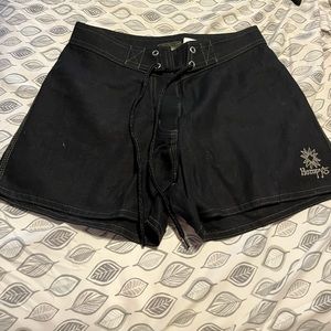 Womens black Hempys swim shorts